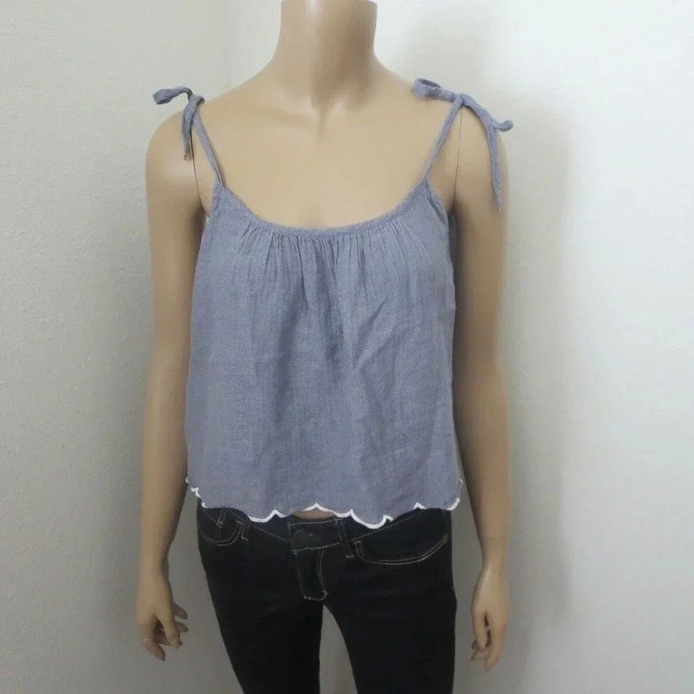 Hollister Tie Strap Crop Tank Top Size XS Blue